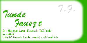 tunde fauszt business card